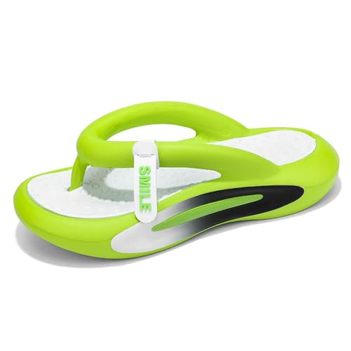 HHNNL Flip-Flops Männer Dicke Sohle Flip-Flops Hausschuhe Bequeme Und Modische Outdoor Strand Frauen Hausschuhe Home Schuhe-Grün-42-43 von HHNNL