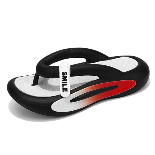 HHNNL Flip-Flops Männer Dicke Sohle Flip-Flops Hausschuhe Bequeme Und Modische Outdoor Strand Frauen Hausschuhe Home Schuhe-Schwarz-44-45 von HHNNL