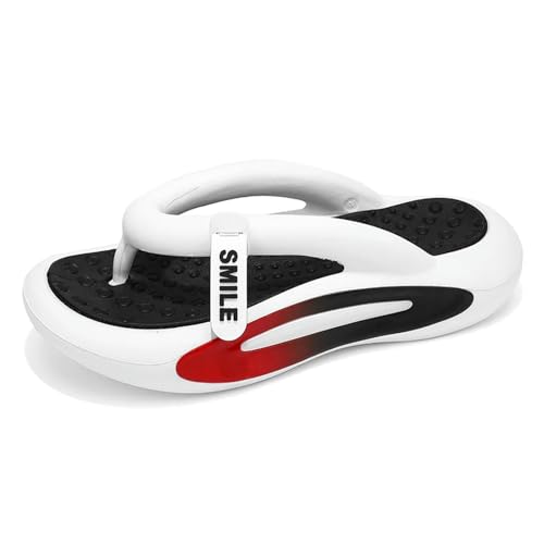 HHNNL Flip-Flops Männer Dicke Sohle Flip-Flops Hausschuhe Bequeme Und Modische Outdoor Strand Frauen Hausschuhe Home Schuhe-Weiss-40-41 von HHNNL