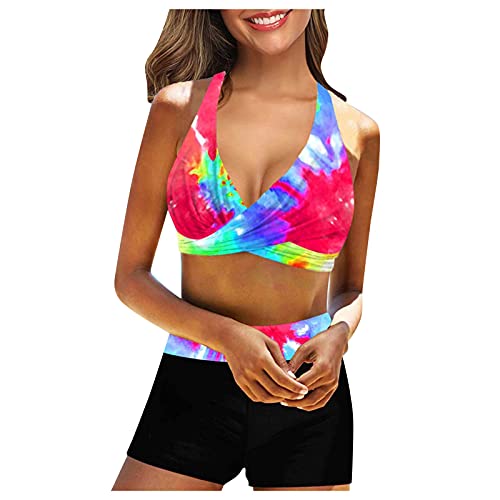 Badeanzug mit Pushup uv Shirt Damen Kurzarm Bikini mädchen grüner Bikini Badeanzug Kleid bademode für mollige Frauen Damen Badeanzug größe 40 Damen Tankini mit Shorts Bikini Oberteil weiß von HHOP