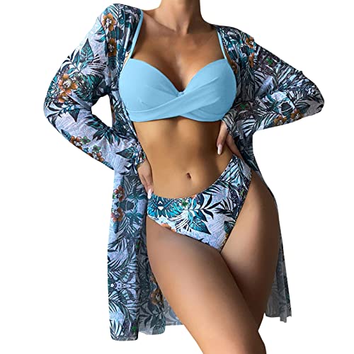 Bikinis Damen Bikini übergröße Shape Woman Badeanzug strandbluse Damen Sommer Strandmode Damen Badeanzug ohne träger Tankini 2 teilig high Waist Shorts Bikini Triangel Damen Set von HHOP