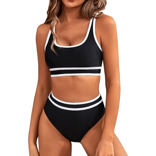 HHOP Bauch Weg Bikini Triangle Bikini Strandbekleidung Damen Bikini high Waist Damen bademode Damen Bikini Bikini weiß Push up Badeanzug schwarz Damen Sport Bikini Damen Tankini für mollige Frauen von HHOP