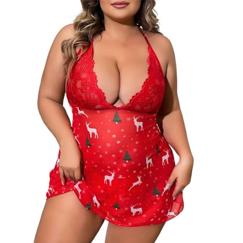 HHOP Damen Weihnachts Bodysuit Sexy sexy Perspektive Unterwäsche Wolle Weihnachten Pelze lieben sexy Frauen Nähen Sexy Dessous Corsage Set Schöner Schlafanzug Strapsdessous Boxershorts Männer von HHOP