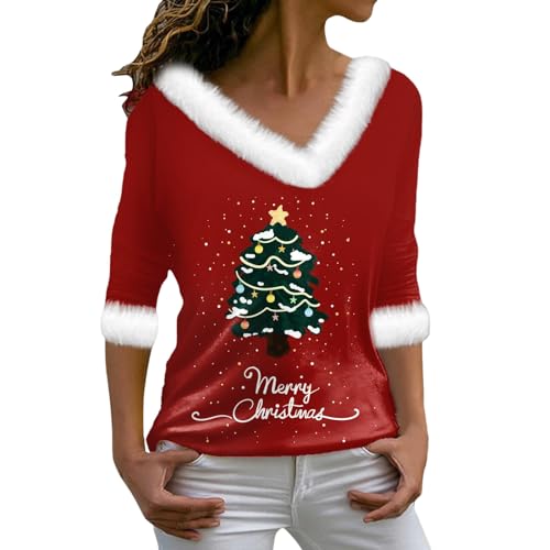 Weihnachten Hoodies Oversized Christmas Xmas Weihnachts Hoodie Hosen Damen Longsleeve Damen Sweatjacke Damen mit Kapuze Hoodie Jacke Damen Damen Tshirt Langarm wintermantel Damen von HHOP