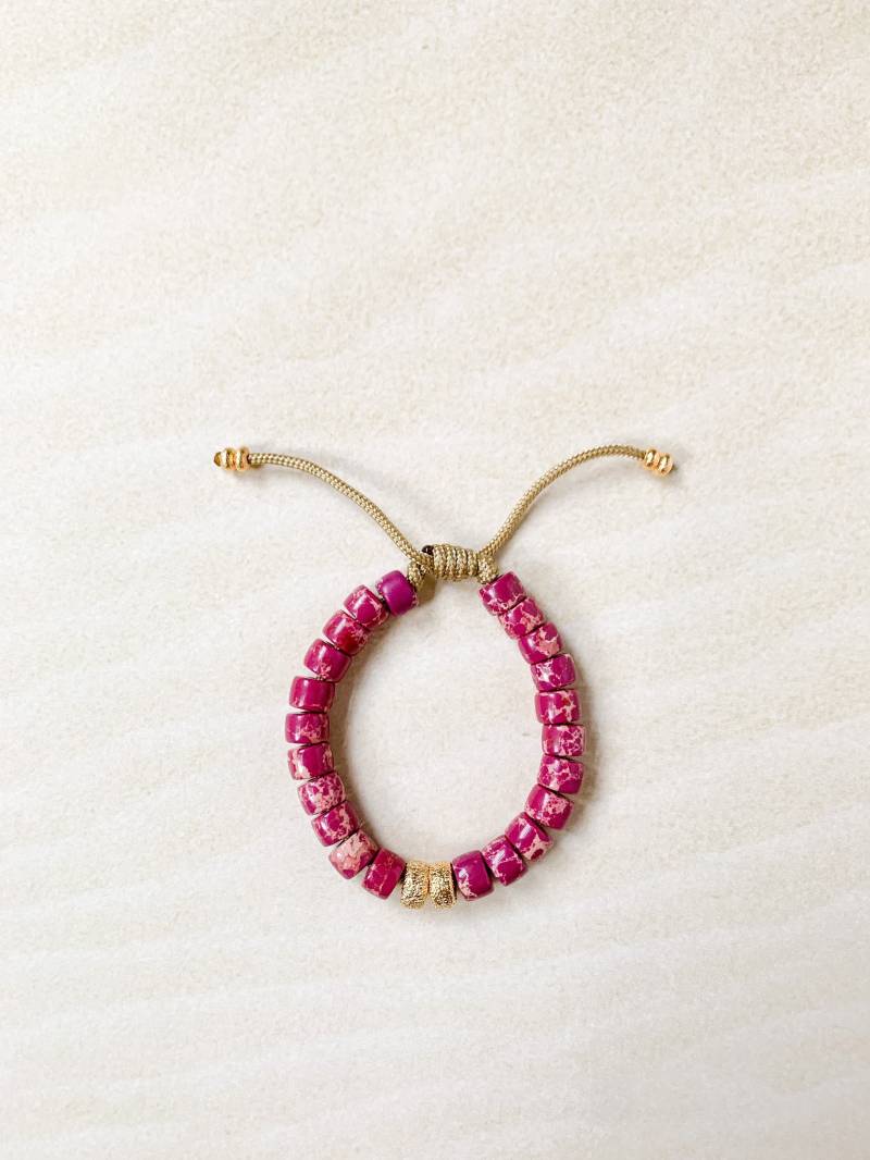 Nr.23 | Edelstein Krähe Perlenarmband Pony Perlen Individuelle Designs Designer Inspiriert Forte Bead Rhodonit von HHperlastudio