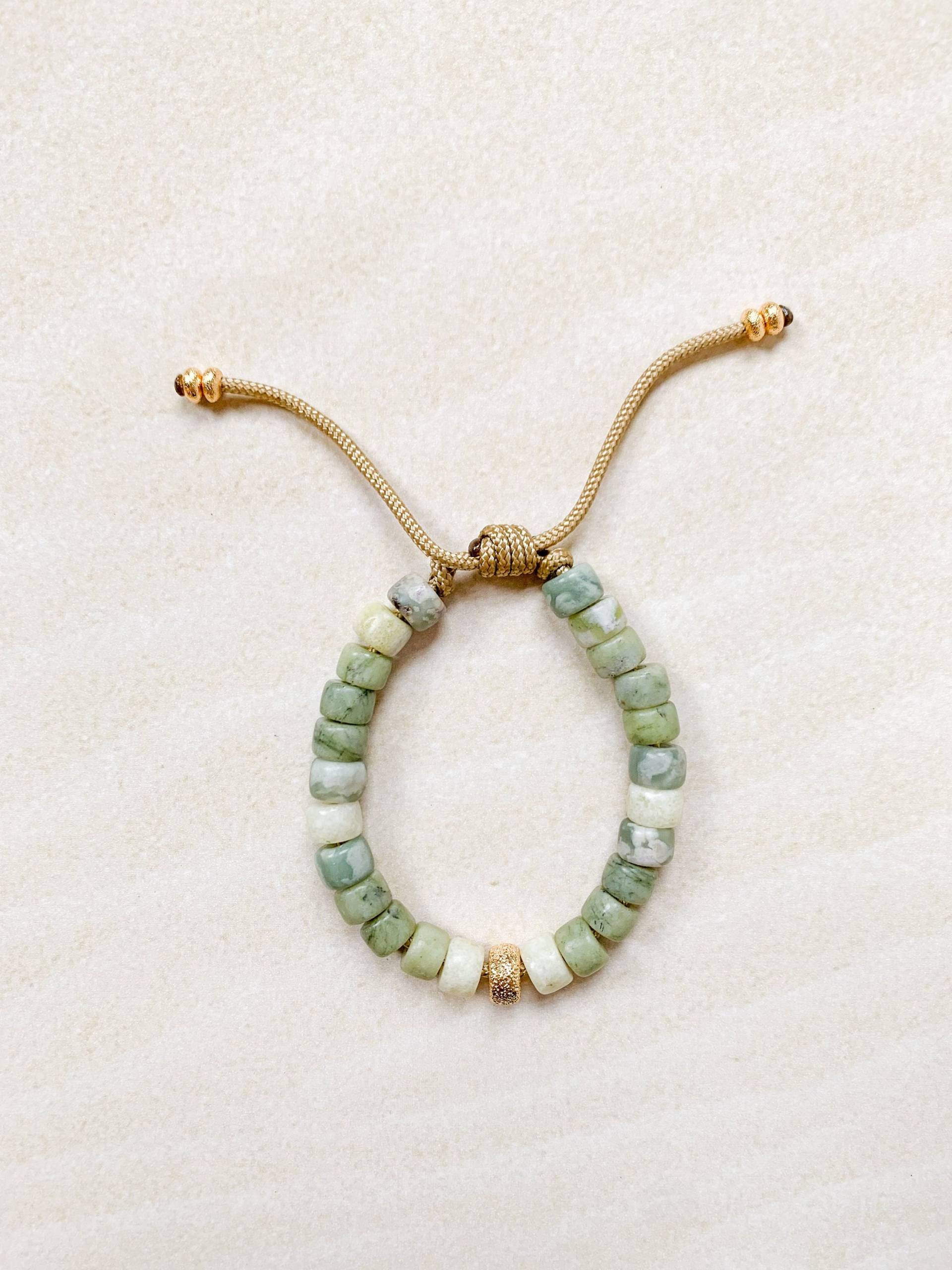 Nr.30 | Edelstein Perlen Armband Pony Crow Individuelle Designs Designer Inspiriert Forte Bead Olivgrün Jade Gelber Calcit von HHperlastudio