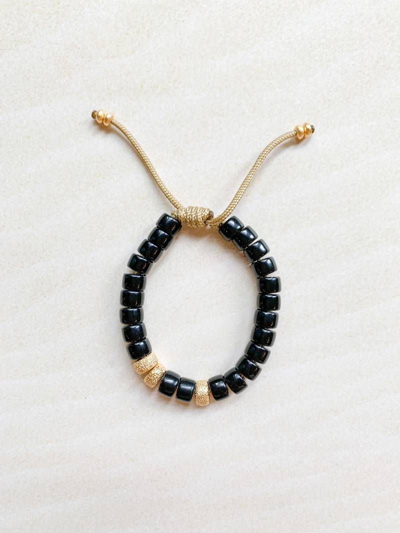 Nr.40 | Edelstein Perlen Armband Pony Krähe Perle Individuelle Designs Designer Inspiriert Forte Bead Obsidian Bindearmband von HHperlastudio
