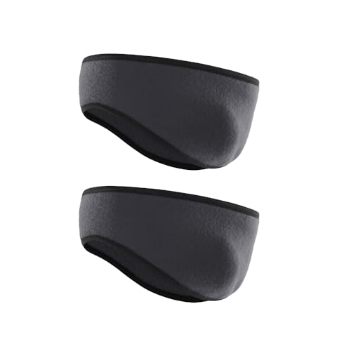 HHuDock Fleece-Ohrenschützer-Stirnband (2 Stück), Winter-Ohrenschützer, feuchtigkeitsableitend, für Sport, Laufen, Skifahren, Stirnbänder, Unisex von HHuDock