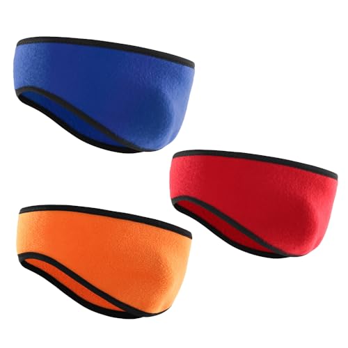 HHuDock Ohrenschützer, wärmendes Fleece-Stirnband (3 Stück), Winter-Ohrenschützer, Sport-Stirnband zum Laufen und Skifahren, Feuchtigkeitstransport für Männer und Frauen von HHuDock
