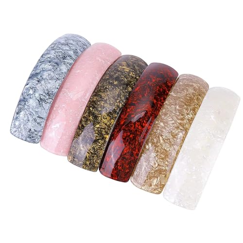 HHuDock Vintage Acryl Haarspangen (6 Stück), Elegantes Design Damen Große Haarspangen für Langes Dickes Lockiges Gewelltes Pferdeschwanzhaar von HHuDock