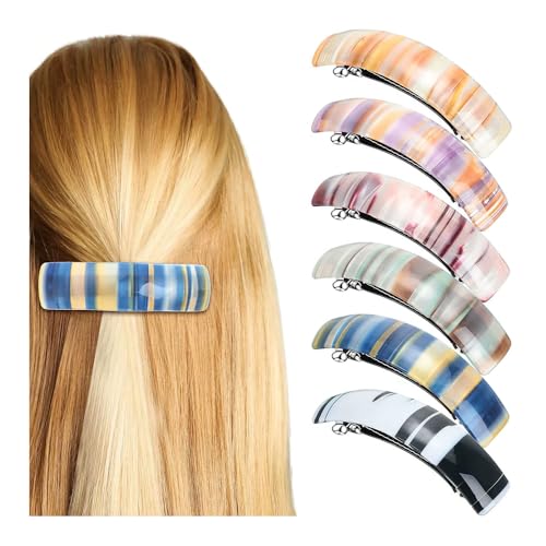 HHuDock Vintage Acryl Haarspangen (6 Stück), Elegantes Design Damen Große Haarspangen für Langes Dickes Lockiges Gewelltes Pferdeschwanzhaar von HHuDock