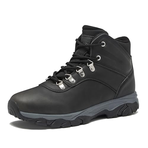 HI-TEC Aspen Mid Wasserdichte Herren Wanderstiefel - Schwarz, Braun oder Hellbraun, Mittel oder Breit Leichte Outdoor Trekkingschuhe - Schwarz, 15 Weit von HI-TEC