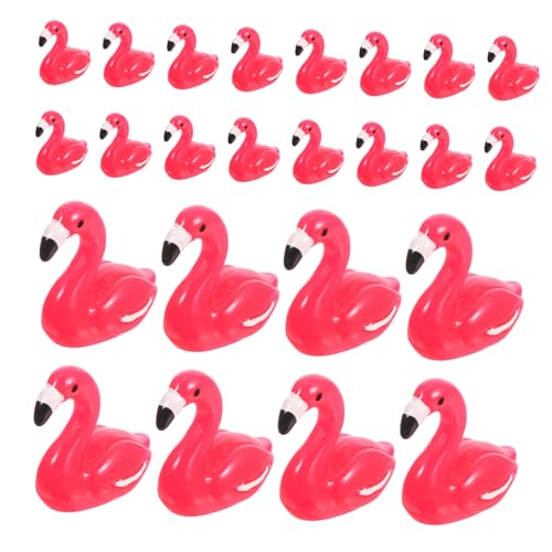 HIAKDOFT 100 Stück Mini Flamingo Figuren aus Resin Kleine Tierornamente für DIY Garten Hausdekor Vielseitige Miniatur Flamingo Statuen für Topf und Schreibtischdekoration von HIAKDOFT