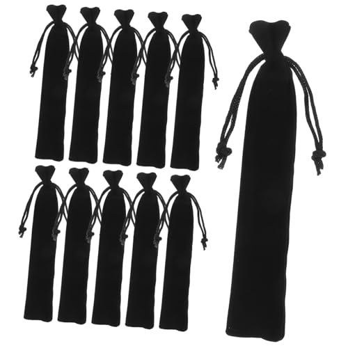 HIAKDOFT 100 Stück Schwarze Samt Stifttasche mit Kordelzug Multifunktionaler Stifthalter für Büro Schule und Reise Eleganter Schutzbeutel für Füllfederhalter und Bleistifte von HIAKDOFT