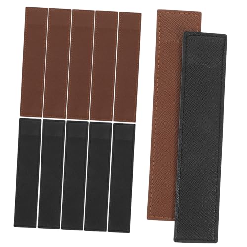 HIAKDOFT 12 Stck Teiliges Leder Stiftetui Einzelner Kugelschreiberhalter Eleganter Füllfederhalter Schutz Leichtes und Tragbares Federmäppchen für Büro Zuhause und Unterwegs Schwarz und von HIAKDOFT