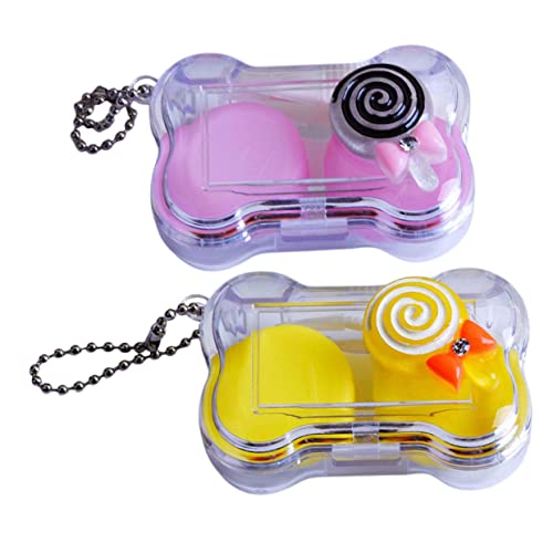 HIAKDOFT Buntes Kontaktlinsenetui Satz Tragbares Linsen Organizer Für Weiche Kontaktlinsen Transparentes Kunststoff Etui Mit Linsenhalter Für Reisen Süßes Design Für Damen Und Herren von HIAKDOFT