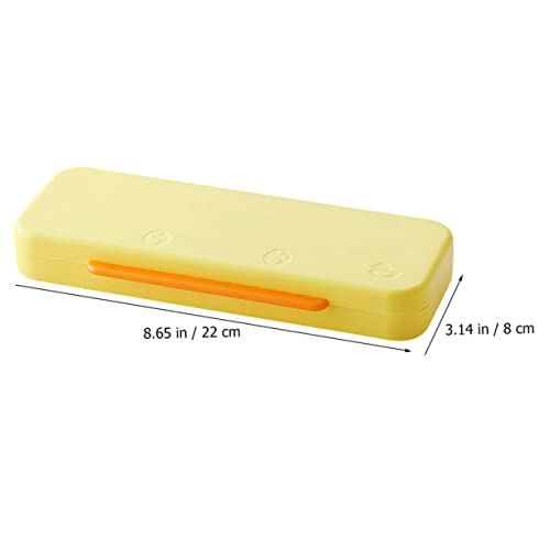 HIAKDOFT 2 Stück Doppellagige Stiftebox für Große Kapazität Stapelbares Etui Leicht Praktisch für Stifte Radierer Anspitzer für Schule und Alltag Teiliges Gelb Weiß von HIAKDOFT