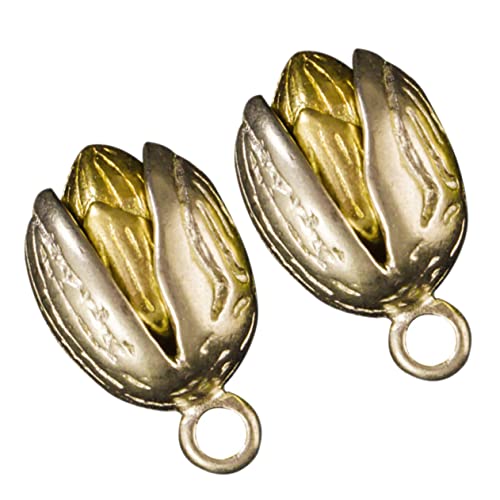 HIAKDOFT 2 Stück Kupfer Pistazien Schlüsselanhänger Anhänger Teilig Kreativer Taschenanhänger Robustes Handgefertigt Leicht Tragbar Dekoratives Auto Schlüsselanhänger Zubehör von HIAKDOFT