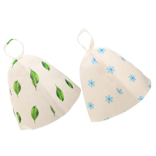 HIAKDOFT 2 Stück Saunahut Filz Große Saunakappen Atmungsaktiv Leicht Für Damen Saunazubehör Trockenes Haar Schutz Dusche Badekappe von HIAKDOFT