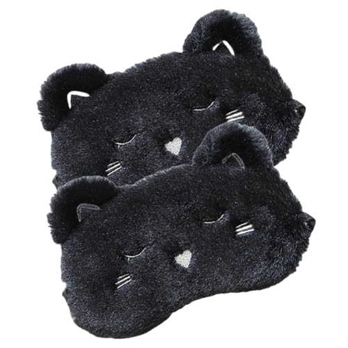 HIAKDOFT 2 Stück Teiliges Niedliche Schlafmasken mit Elastischem Band Konturierte Augenabdeckung Weiche Lichtblockierende Schlafbrille für Mädchen und Erwachsene für Erholsamen Schlaf und von HIAKDOFT