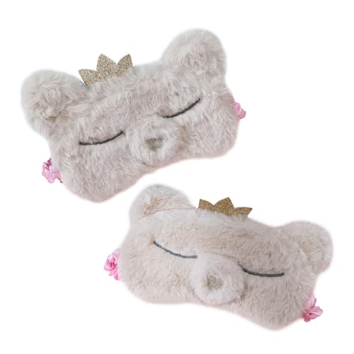 HIAKDOFT 2 Stück Teiliges Weiches Plüsch Schlafmaske für Frauen Leichte Atmungsaktive Augenbinde Komplett Lichtundurchlässig für Reisen und Erholsamen Schlaf von HIAKDOFT