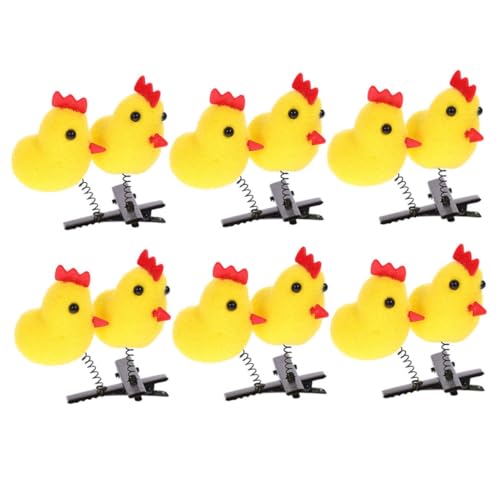 HIAKDOFT 24 Stück Kleine gelbe Hühnerhaarnadel Küken-Haarnadel Haarspangen für Frauen Mädchen Küken-Clips süße Haarspangen für Frauen Hühnerhaarspangen Eisen Yellow von HIAKDOFT