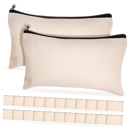 HIAKDOFT 25 Stück Teiliges Schwarze Canvas Zipper Taschen Kosmetiktaschen Reise Organizer für Make Up Schmuck Schlüssel Kleine Gegenstände Langlebig und Wiederverwendbar von HIAKDOFT