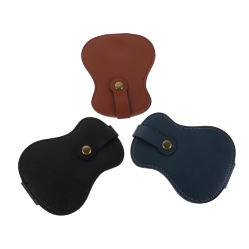 HIAKDOFT 3 Stück Gitarrenplektren Etui PU Leder Plectrum Halter Kratzfest Großes Fassungsvermögen Tragbar Für Akustik Mit Schnellzugriff Organizer Tasche von HIAKDOFT