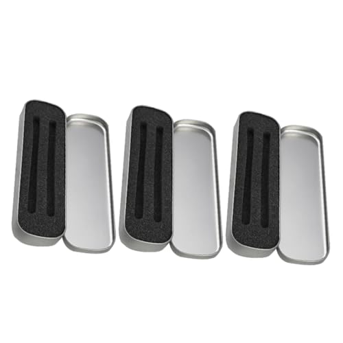 HIAKDOFT 3 Stück Teiliges Metallisches Federmäppchen mit Schwammfutter Langlebige Kleine Stiftebox zur Sicheren Aufbewahrung von Stiften für Schule Büro und von HIAKDOFT