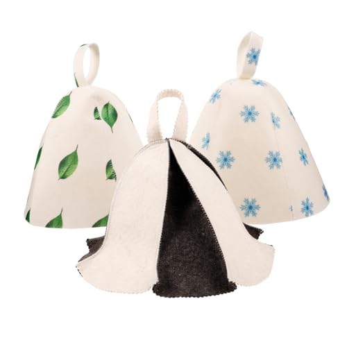 HIAKDOFT 3stücke Teiliges Wiederverwendbare Sauna-hüte Wasserabsorbierender Filz Komfortable Mütze Für Sauna Und Dampfbad Für Männer Und Frauen Für Zuhause Und Reisen von HIAKDOFT