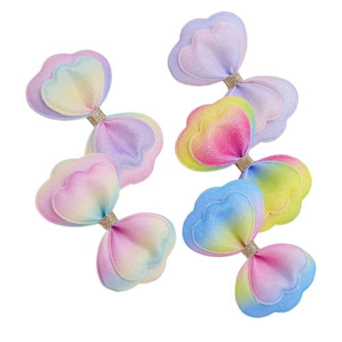 HIAKDOFT 5 Stück Doppellagige Farbverlaufs Stoffschleifen DIY Haarschmuck Bastelset für Kleidung Taschen Zubehör und Haarclips Weiche Reißfeste Schleifenverzierungen von HIAKDOFT