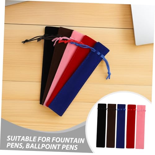 HIAKDOFT 50 Stück Fleece -Stiftbeutel Federmäppchen Ästhetik Studentenstifthalter tragbares federmäppchen Etui für Stifthalter Schreibwarenorganisator einzelne Federtasche Flanell von HIAKDOFT