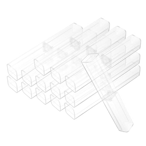 HIAKDOFT 50 Stück Teiliges Transparentes Pen Case Praktische Stiftebox aus Robustem Stilvollem Design als Geschenkbox für Kugelschreiber und Bleistifte zur Aufbewahrung und Organisation von HIAKDOFT