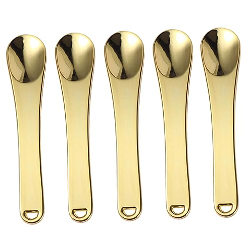 HIAKDOFT 5 Stücke Kleiner Kosmetische Hautpflege Spatel Satz Tragbare Make Up Löffel für Gesichtscreme und Augencreme Einfacher Lotion Spatel für Präzise Anwendung von HIAKDOFT