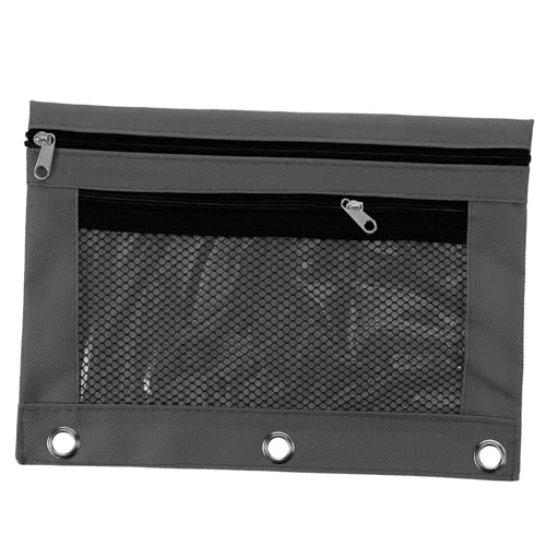 HIAKDOFT Binder Pencil Pouch aus Robustem Oxford Transparenter Dreiloch Stifthalter Leichtes Federmäppchen für Büro Schule und Geschäftsreisen Ordnet Stifte und Dokumente Praktisch und von HIAKDOFT