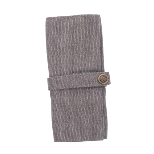 HIAKDOFT Canvas Rollmäppchen Federmäppchen Stifteetui Robust Langlebig Tragbar für Schule Büro Künstler Einfache Handhabung Großvolumig Pencil Pouch Tasche von HIAKDOFT