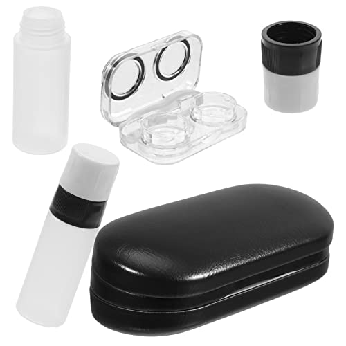 HIAKDOFT Doppelseitiges Brillenetui mit Spiegel Tragbares Linsenetui für Mehrere Brillen Hartschalen Brillenbox Auslaufsicher und Kompakt für Reisen Pinzette und Zubehör von HIAKDOFT