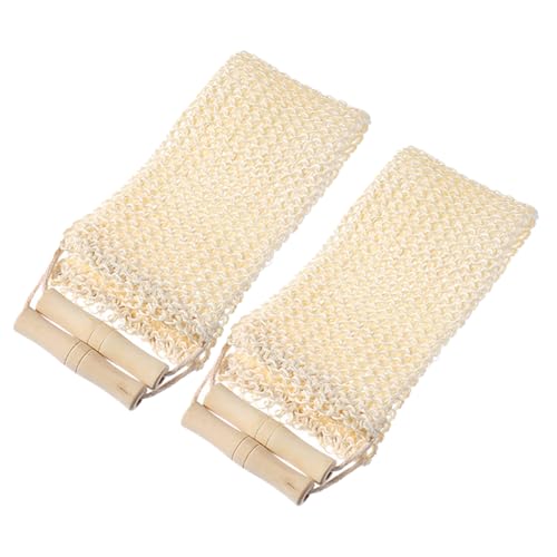 HIAKDOFT 2stücke Sisal Körper Peeling Rückenbürste Mit Holzgriffen Exfolierende Duschhandschuhe Für Männer Und Frauen Für Glatte Haut Und Entspannung von HIAKDOFT