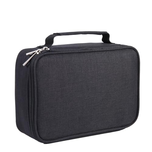 HIAKDOFT Federmäppchen mit Hoher Kapazität Quadratisches Mehrschichtiges Mäppchen für Buntstifte und Skizzierstifte Solide Schwarze Farbbox für Mädchen Künstler und Schüler von HIAKDOFT