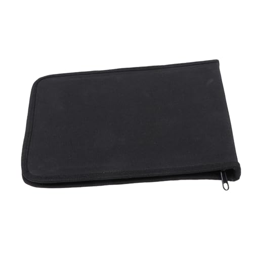 HIAKDOFT Federmäppchen mit Reißverschluss Fächer Stifte Organizer Tasche Kompakte Stiftebox für Zeichnung und Schreibwaren Tragbare Schwarze Stifttasche für Künstler und Schüler von HIAKDOFT