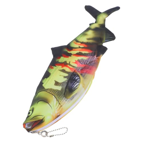 HIAKDOFT Fisch federmäppchen mit Reißverschluss Kleine Federtasche aus Polyester Multifunktional als Kosmetiktasche Münzbeutel und Stifteetui Realistisches Fischdesign für Schule Büro von HIAKDOFT