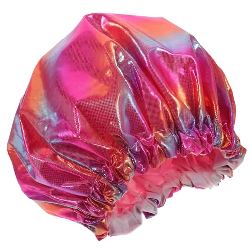 HIAKDOFT Große Duschhaube Damen Doppelter Wasserdichter Badekappe Haarhaube für Lange Haare Wiederverwendbar Elastisch Schutzhaube für Bad Spa von HIAKDOFT