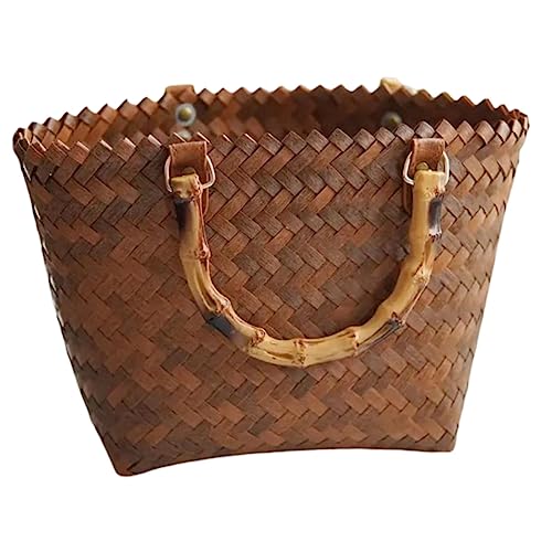 HIAKDOFT Große Strohtasche Damen Vintage Handgefertigte Geflochtene Korbtasche Strandtasche mit Viel Vielseitige Umhängetasche für Shopping und Party Stilvoll und Robust von HIAKDOFT