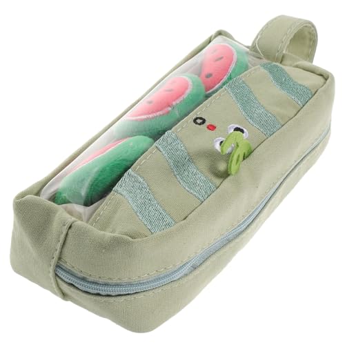 HIAKDOFT Großes Niedliches Stiftemäppchen aus Robustem Canvas Reißfest Waschbar mit Viel Stauraum für Stifte Lineal Notizen als für Schüler und Freunde von HIAKDOFT