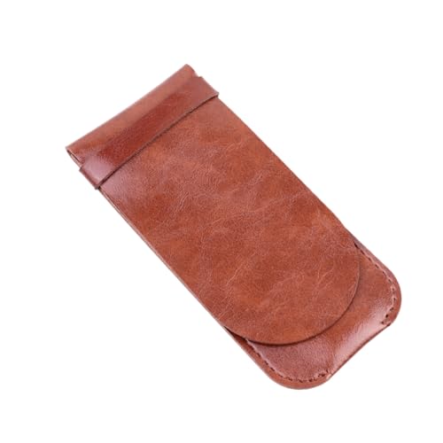 HIAKDOFT Handgefertigtes Lederetui für Füllfederhalter Robustes Pen Protective Sleeve Zwei Vintage Braun für Schule Büro für Schüler und Büroangestellte von HIAKDOFT