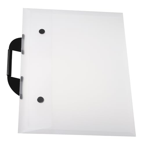 HIAKDOFT Handliche Kunstmappe mit Knopfverschluss Große Tragbare Portfolio Tasche für Kunstwerke und Poster Schützende Transparente Zeichentasche für Dokumente und Skizzen von HIAKDOFT