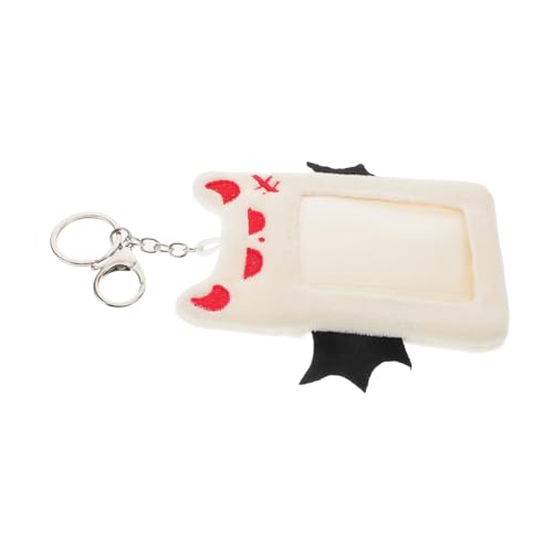 HIAKDOFT Kartenetui Mit Teufelsflügeln Ärmel Kreditkartenfall Niedlicher Fotokartenhalter Aus Plüsch Abzeichenhalter Buskarten-schutzhülle Kartenschutzhülle Kartenhalter Kpop Metall Weiß von HIAKDOFT