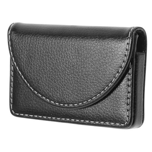 HIAKDOFT Kartenetui aus Schwarzem Leder Schlanker Visitenkartenhalter Praktische Karten und Langlebig und Einfach zu Reinigen für Büro und Unterwegs von HIAKDOFT