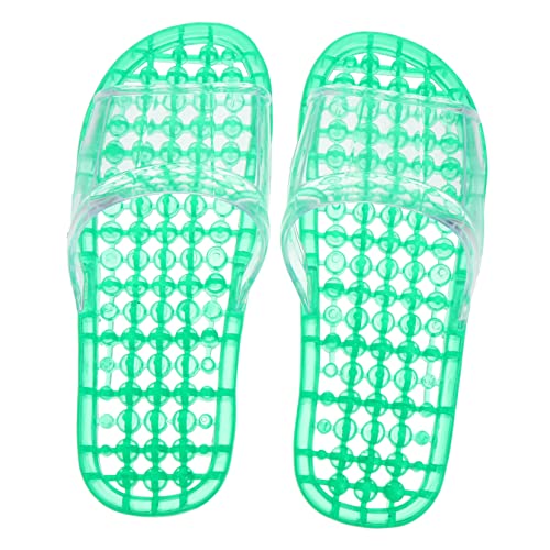 HIAKDOFT Massage Badezimmer Slipper mit Hohlablauf Grün Xl Offene Zehen Leicht Rutschfest Atmungsaktiv Angenehmes Fußmassage Design für Zuhause und Indoor Gebrauch von HIAKDOFT