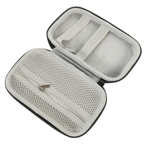 HIAKDOFT PU Leder Mikrofon Aufbewahrungstasche mit Reißverschluss Kompakte Leichte Elektronik Organizer Tasche für Reise und Transport Schwarz Separate Mesh Fächer für Kabel und Zubehör von HIAKDOFT